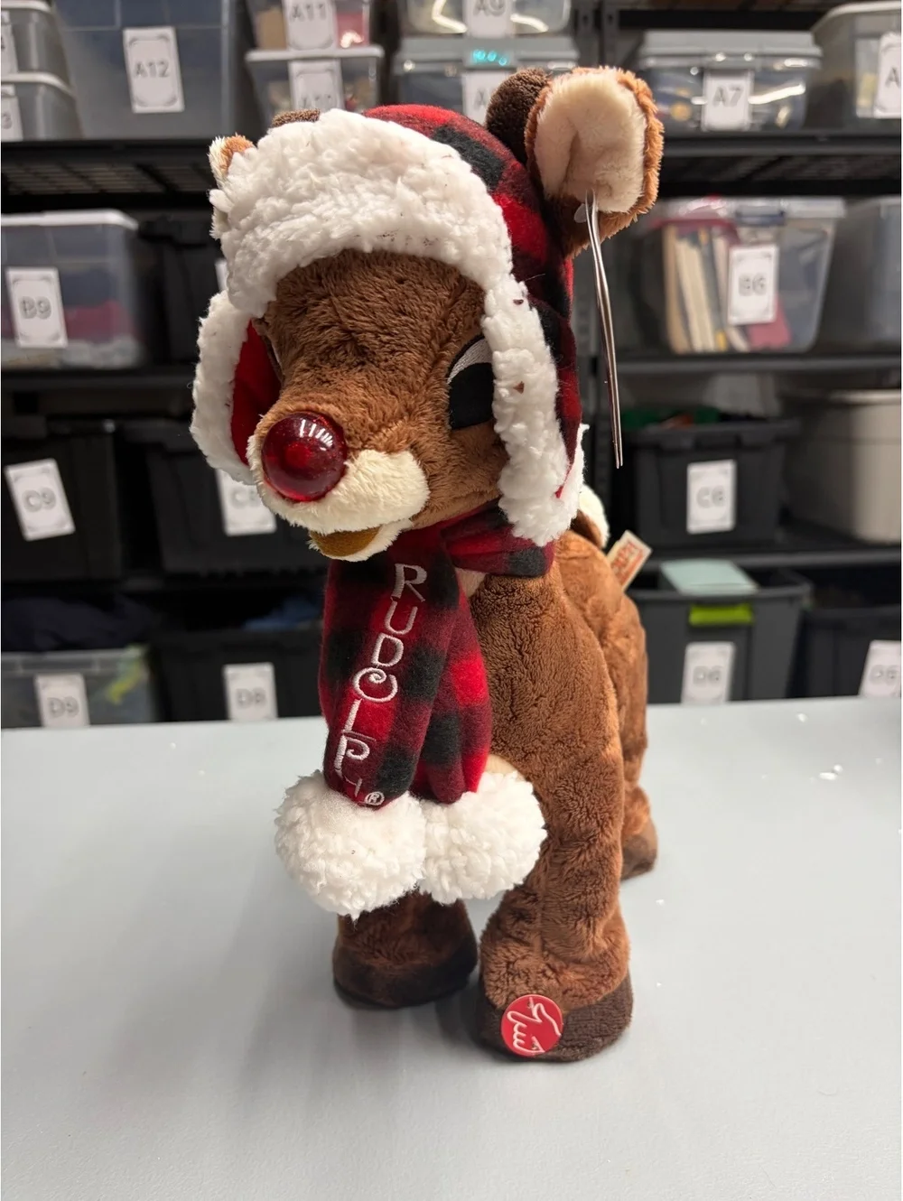 NEW NWT DanDee Rudolph the Red Nosed Reindeer 14” Plush Animated Lights Up